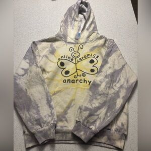 Men’s M hand made tye dye butterfly Online Ceramics Anarchy hoodie sweatshirt CA
